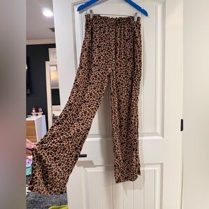 Shade & Shore cover up Leopard-Print Wide Leg Pants - Brown/Black